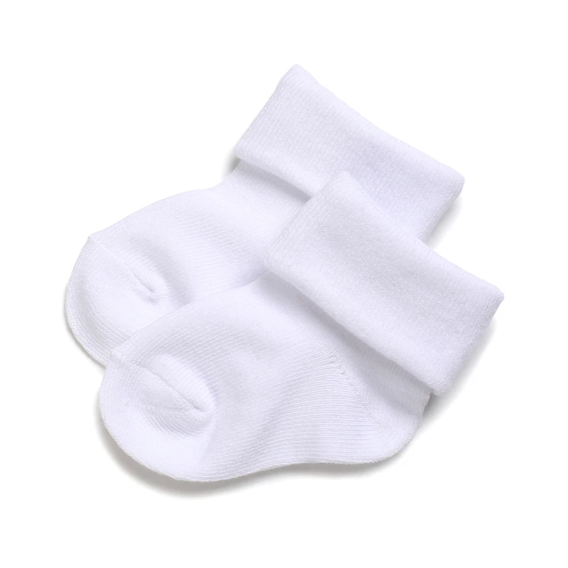 4 Pairs White Baptism Lovely Cotton Baby Socks 0-1 Year Old Newborn Baby Boys And Girls Socks