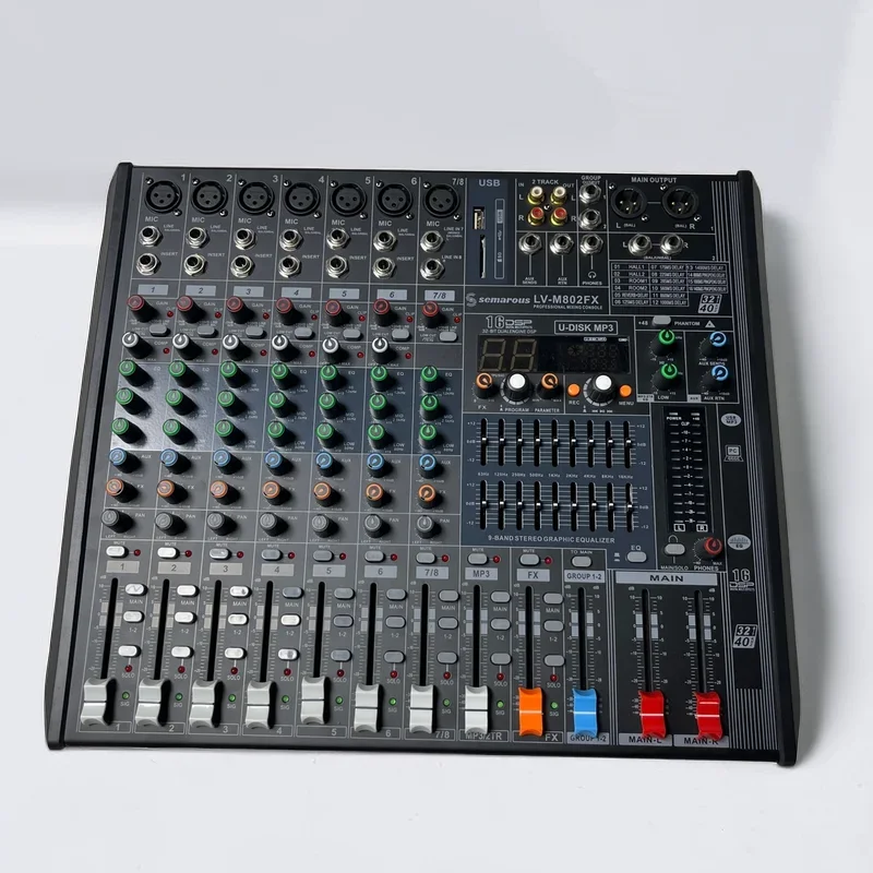 LV-M808FX Professional audio mixer 8 channel mixing console