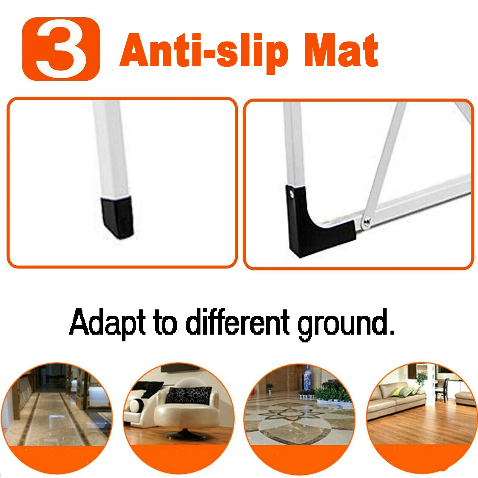 3-Stufen-Leiter mit Handlauf, klappbare Trittleiter, tragbare Stahl-Trittleiter für die Küche zu Hause, 150 kg Tragkraft, einfach zu verstauen