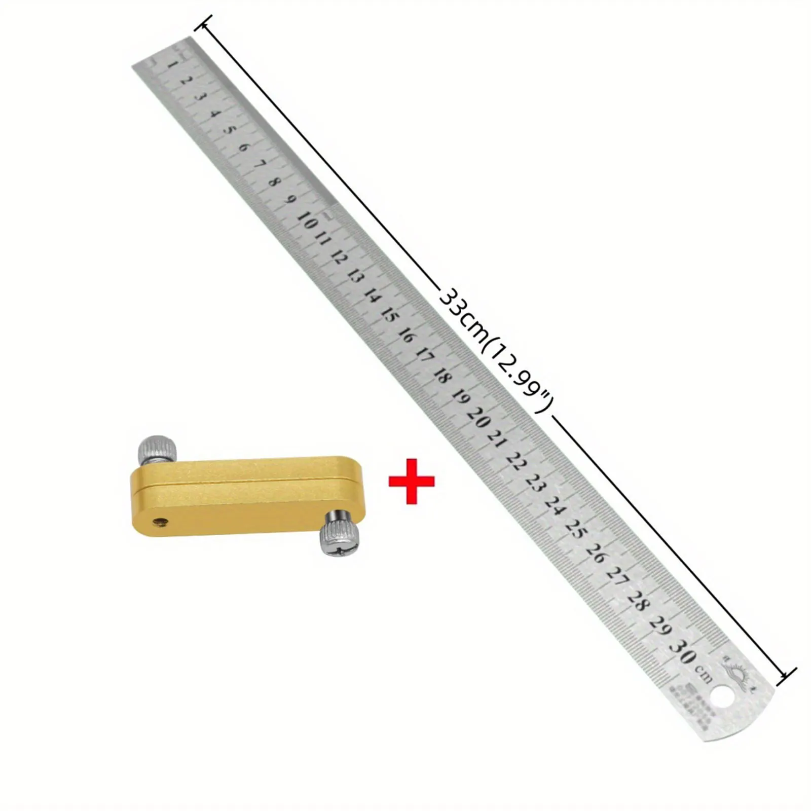 1Pc 30cm Ispessimento Righello In Acciaio Blocco di Posizionamento Angolo di Arresto Scriber Linea Marcatura Calibro per Righello Lavorazione Del Legno Carpenteria Scriber