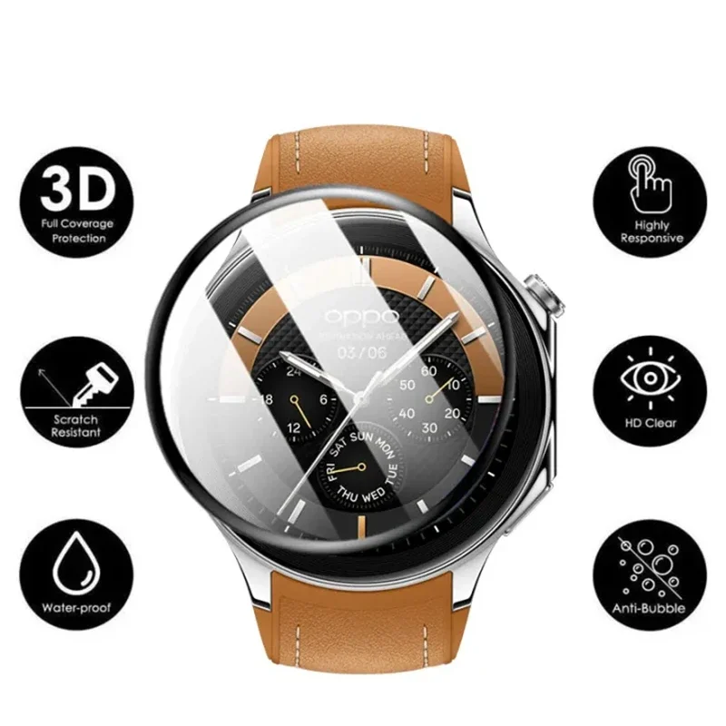 3Pcs Soft Tempered Glass For OPPO Watch X Smart Watch Screen Film For OPPO Watch X Anti-scratch Screen Protector Accessories