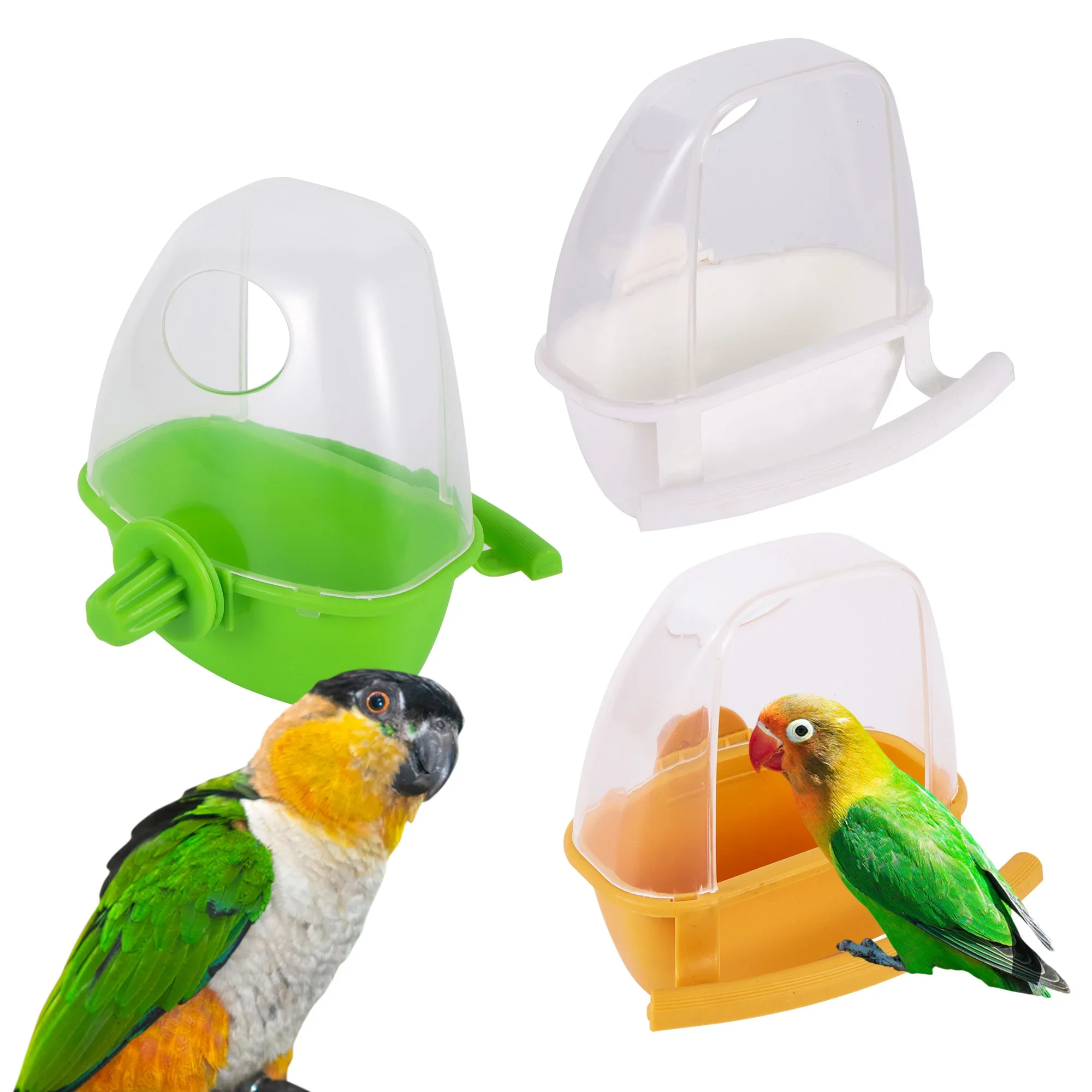 Bird Feeder Parrot Birds Water Hanging Bowl Parakeet Feeder Box Pet Cage Plastic Food Container Bird SuppliesFeeding Supplies