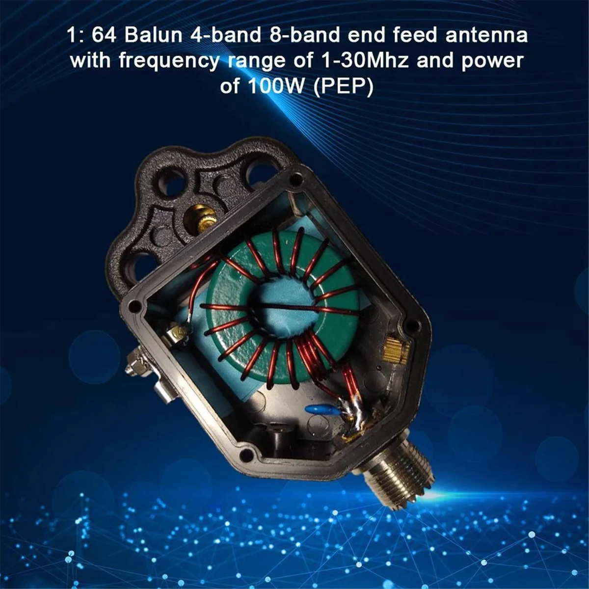 New 3C-1:64 Balun for 4-Band 8-Band End Fed Antenna Range 1-30MHz Power 100W (PEP) for Frequency Point with Talent