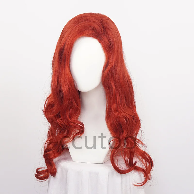 ccutoo Synthetic Litter Mermaid cosplay Wig Pincess Ariel red wavy hair Party Role Play with a free wig cap