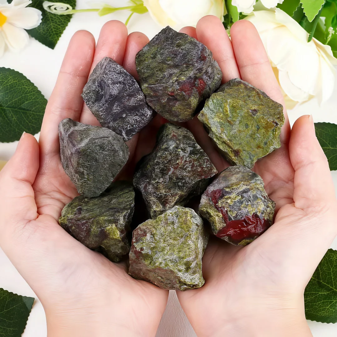 Natural Dragon Bloodstone Raw Crystals Stones, Natural Dragon Blood Rough Mineral Specimen for Tumbling and Home decoration