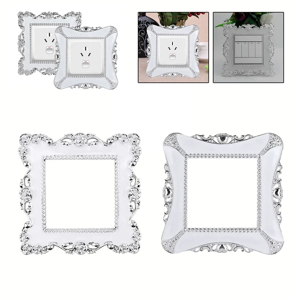 Switch Cover Switch Sticker Resin Light Switch Surround Resin Wall Sticker Rose Lace Switch Protective Cover 1PCS 86 Type