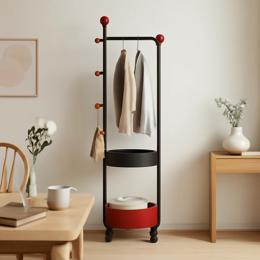 

Современная вешалка для одежды, роскошная напольная вешалка для одежды с полкой для хранения, многофункциональный металлический органайзер