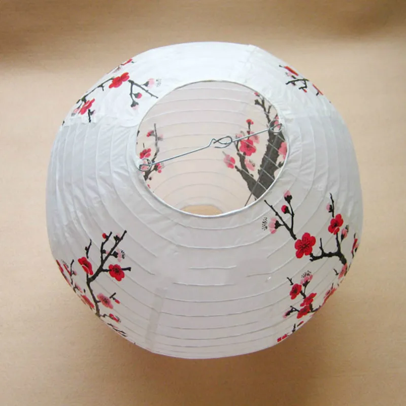 30/35cm Plum Blossom Round Paper Lantern Lamp Shade Chinese Oriental Style Light Restaurant Wedding Decoration Home Decor Gifts