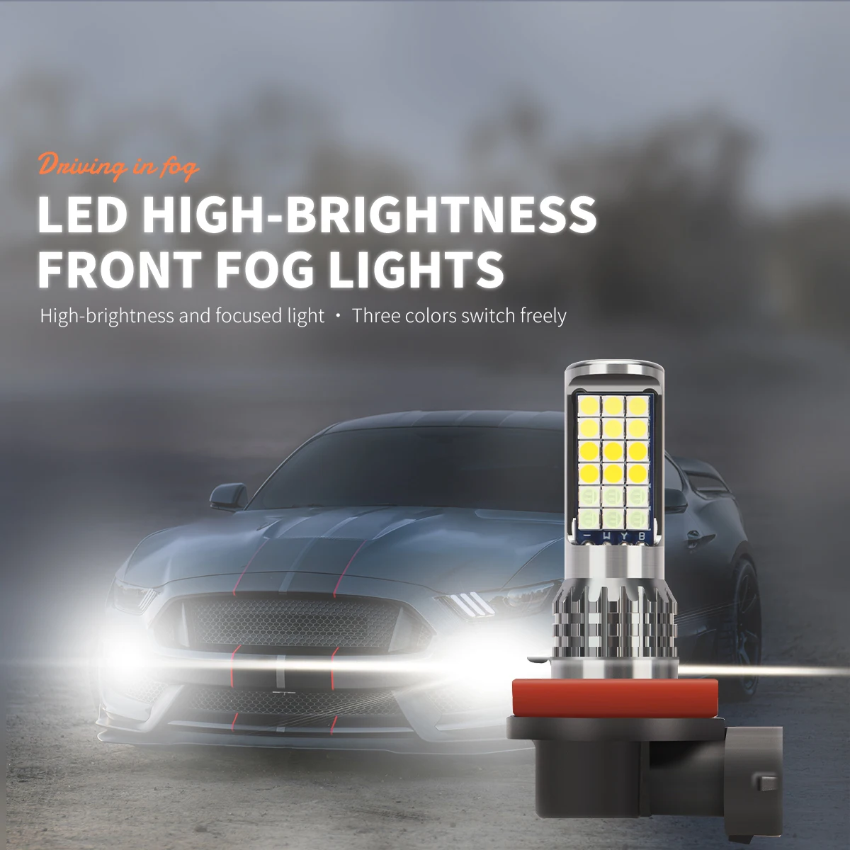 1/2 قطعة H8/H11 LED لمبة السوبر مشرق سيارة الجبهة أضواء الضباب 36SMD 3 ألوان القيادة مصباح جيد الإضاءة 12-36 فولت الضباب المصابيح الأمامية