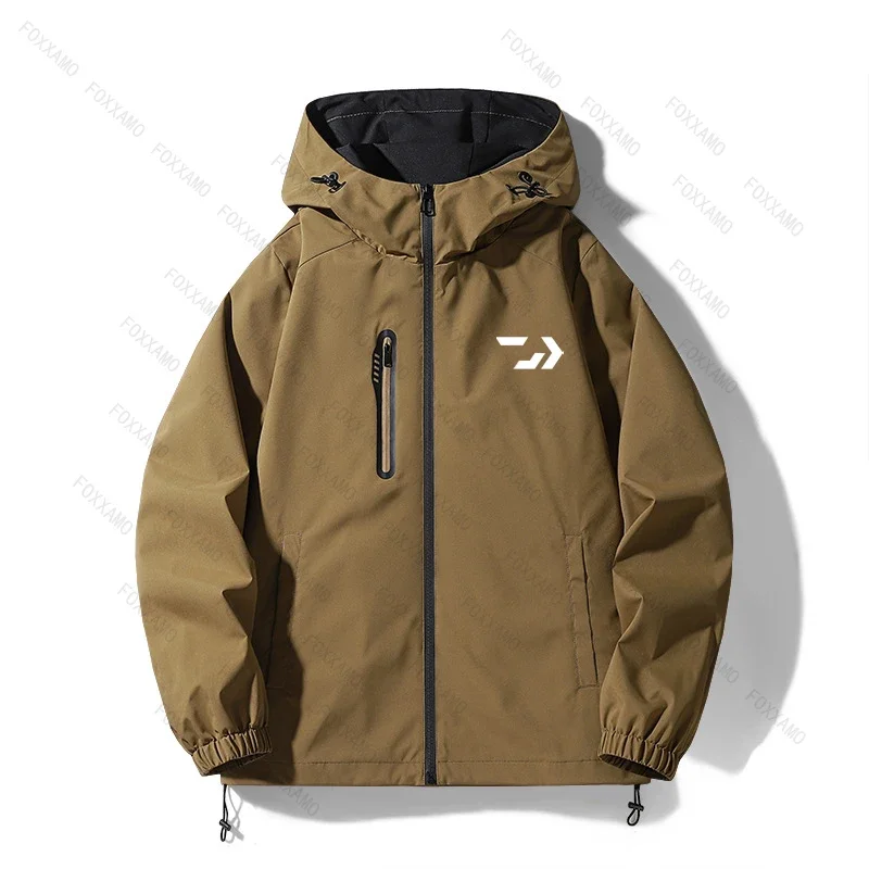 2024 New Men's Waterproof Windproof Jacket Outdoor Anti Fouling Loose Hooded Lightweight Mountaineering Fishing Jacket