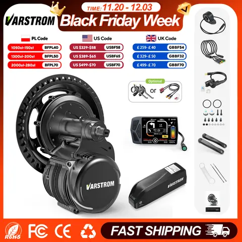 Tongsheng-Bicicleta Elétrica Central Mid Motor com Sensor de Torque, Kit Ebike, 36V, 250W, 48V, 500W, 750W, 13Ah, 20Ah Bateria, TSDZ8, TSDZ2B