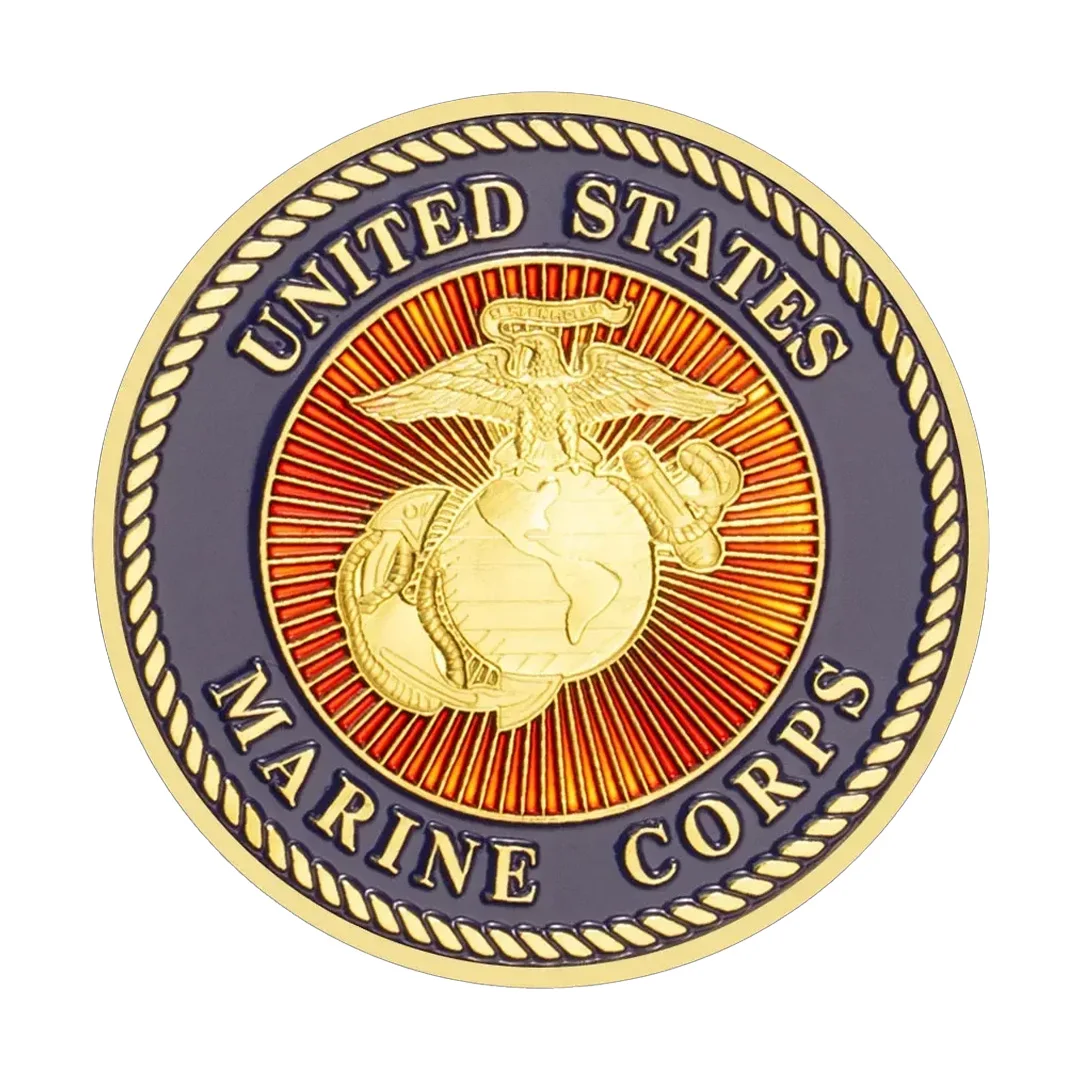 Gold Plated Force Recon Skull Pattern Commemorative Coin Marine Corps USMC Souvenirs Coins and Gifts