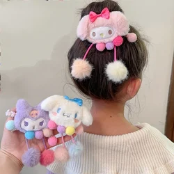 Bandas de Borracha Sanrio para Meninas, Bola de Cabelo Kawaii, Minha Melodia, Coração, Figura Anime, Suave, Desenhos Animados Bonitos, Doce, Novo Estilo, Kawaii