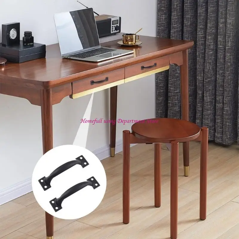 

4pcs Iron Pulls for Barn Door and Storage Cabinets Furniture Drawers Pull Handle