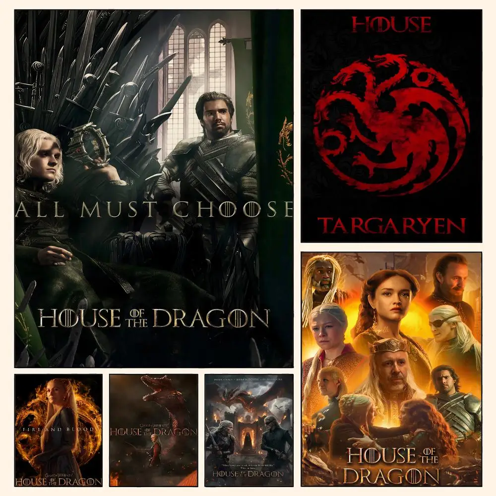 Movie  House of the Dragons Poster Waterproof HD Modern Peel And Stick Wall Decor Living Room Dorm Garage