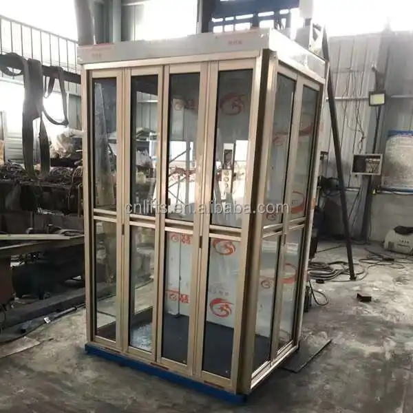 ارتفاع الرفع 3-10 متر تحميل 300 كجم 3 أو مصعد منزل صغير رخيص الثمن مع المقصورة