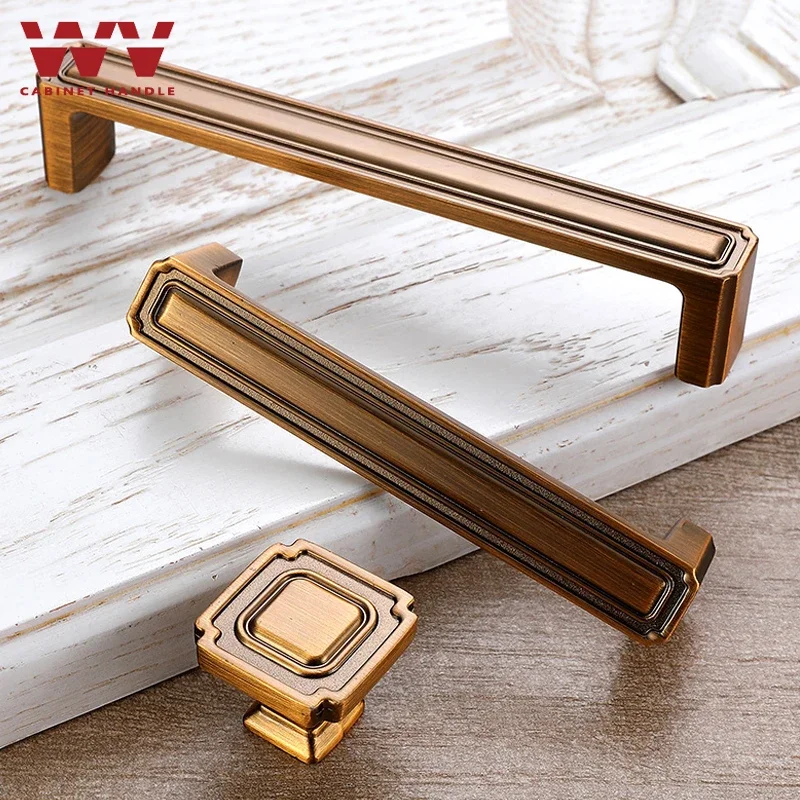 

YM Kitchen Cabinet Storage Door Handles Antique Retro Bathroom Drawer Dressers Knobs Cabinet Closet Door Brass Handles Hardware