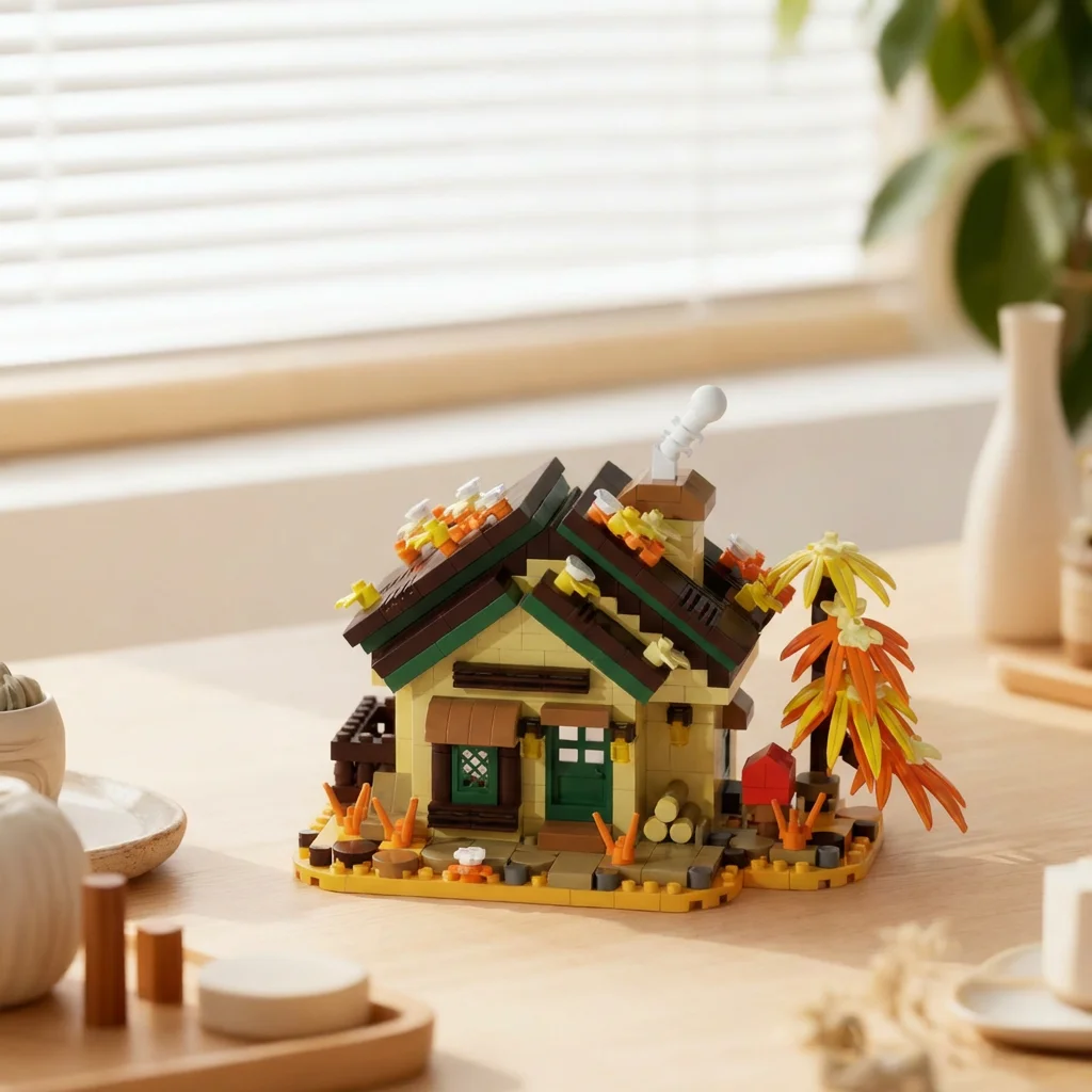 479-teiliges Waldhütten-Mini-Bausteinset Stadtansicht Gewächshaus Windmühle Baumhaus DIY-Modell Geburtstagsgeschenk