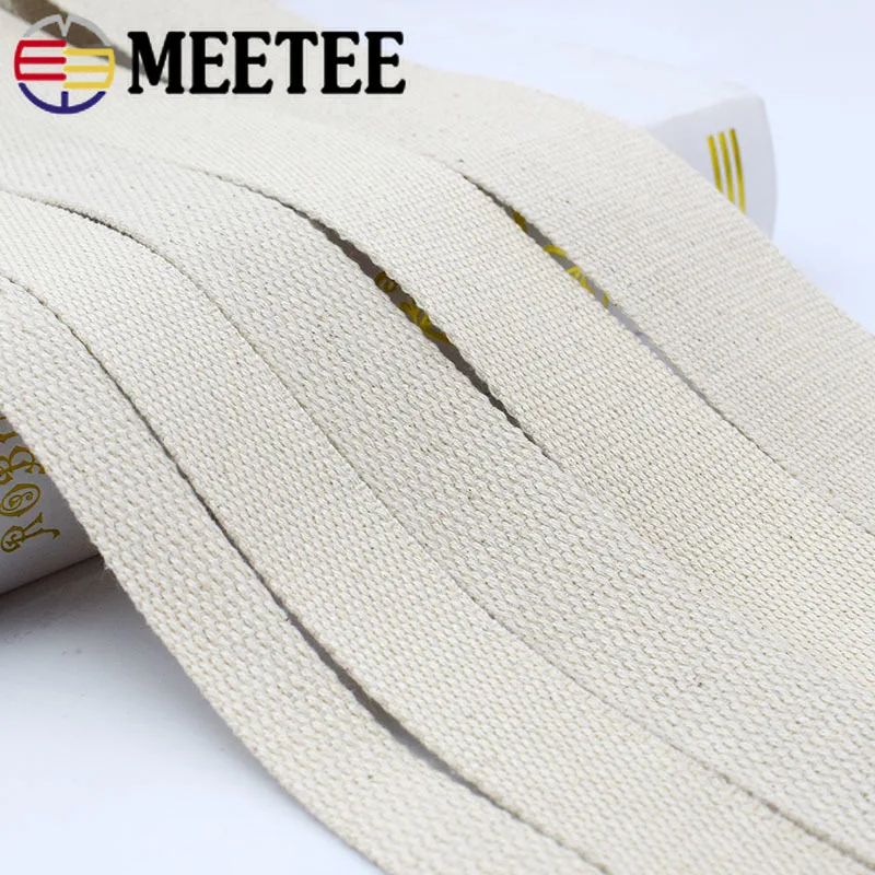 4Meters 20/25/30/38/50mm Beige Webbings Tape For Bag Backpack Cotton Ribbon Belt Luggage Strap DIY Clothes Sewing Accessories