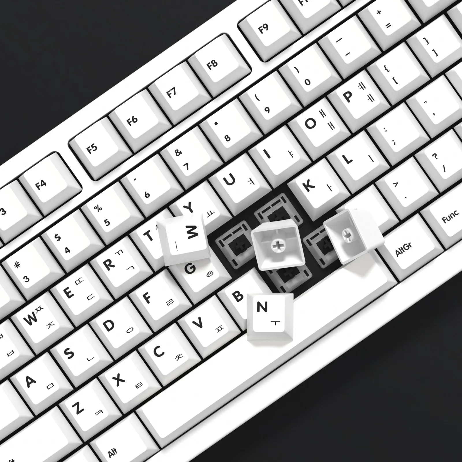 Imagem -05 - Kbdiy-teclado Mecânico Keycaps Grupo Coreano Gmk Mínimo Branco Iso Perfil Cereja Personalizado 139 Chaves Conjunto Interruptores mx