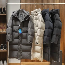 New 90% Grey Goose Down Jacket Men Super Thick Long Down Jackets for Men Winter Hooded Down Coats Waterproof Couple Coats Puffer