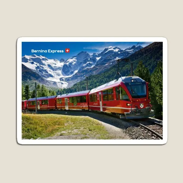 Bernina Express de Chur a Tirano Swit imán de decoración, refrigerador magnético para nevera, organizador de juguetes, lindo bebé, hogar colorido