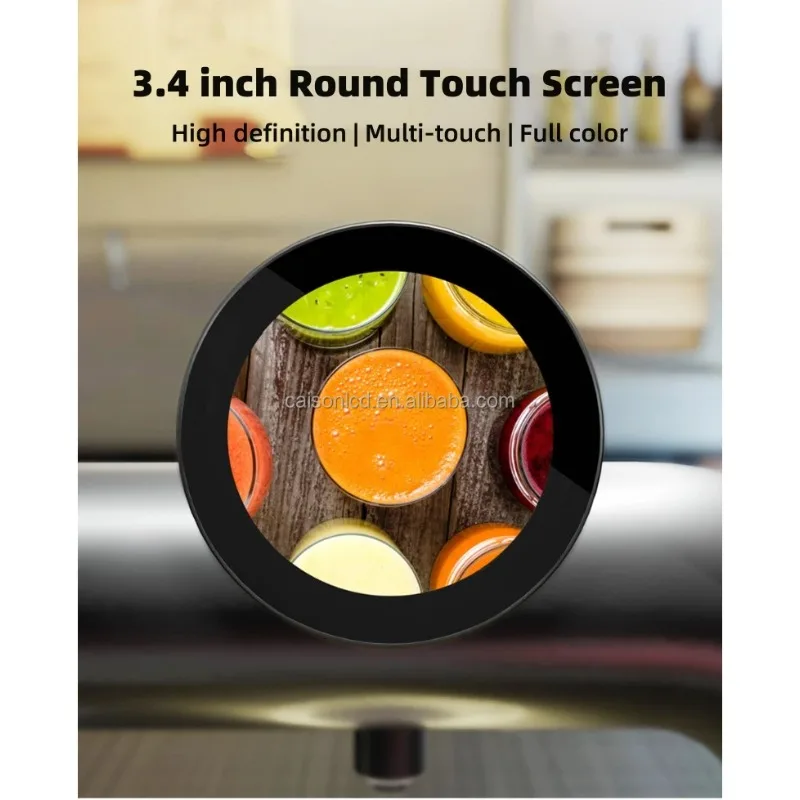 Tela de toque capacitiva com tela circular de 3.4 polegadas, com resolução 800x800, painel de exibição lcd redondo de dez pontos, raspberry pi