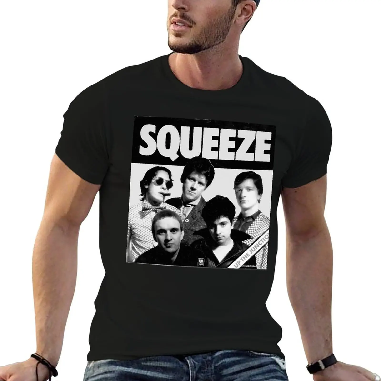 Retro Amazing Squeeze Rock Band Music Man T-Shirt Plus Size Comfort Fit Tee