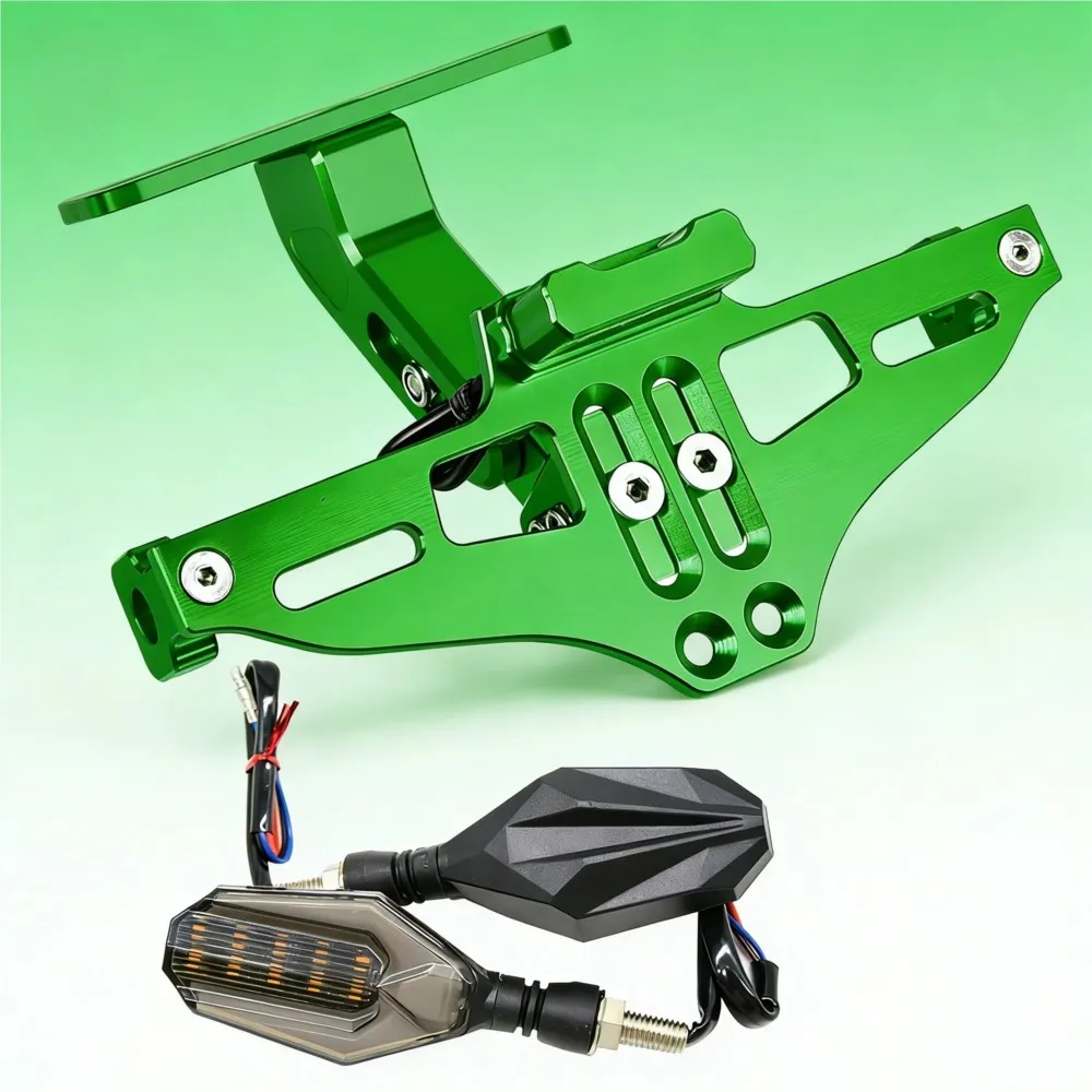 

For Kawasaki Ninja 1000 KX 65/80/85/100/500 KX250F Rear License Plate Mount Holder Turn Signal Lights Motorcycle Accessories