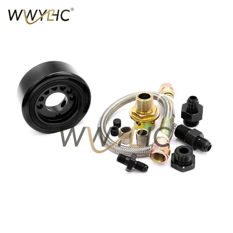 Engine Oil Pressure Temperature Monitor Gauge Sandwich Plate Kit for LS B20 VTEC Motor Oil Sensor Adapter
