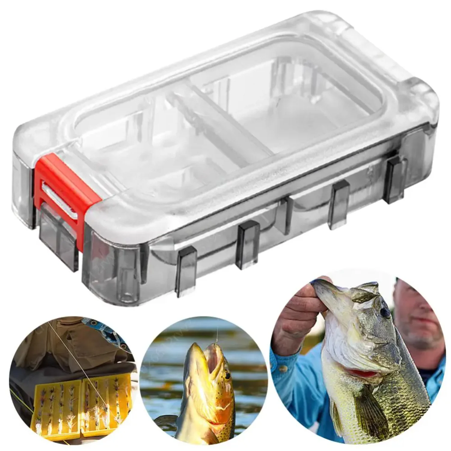 Fishing Tackle Box Expandable Fishing Tackle Box Large Capacity Waterproof Tool Box Double Side Fishing Hook  Container