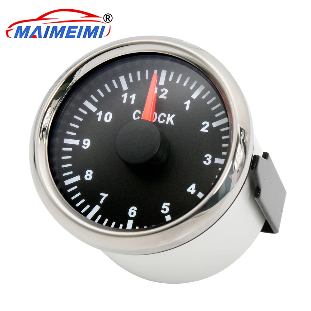 0-12 ساعة الأحمر الخلفية أداة لوحة ساعة متر مقاوم للماء ساعة مقاييس مؤشر رقمي مقاييس لسيارة قارب يخت 9-32 فولت