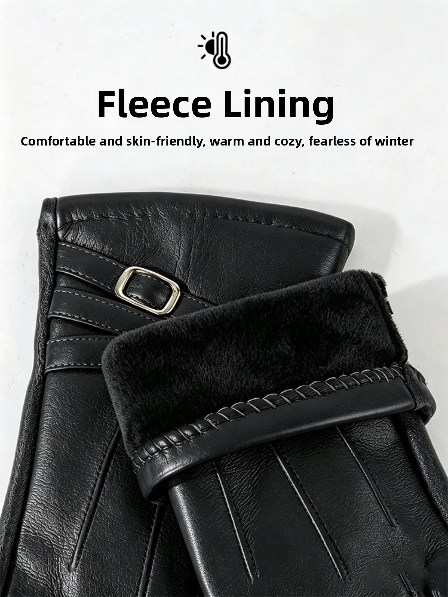 女性用冬用厚手フリース裏地付きタッチスクリーングローブサイク - Leather Driving Glove のレビューと価格