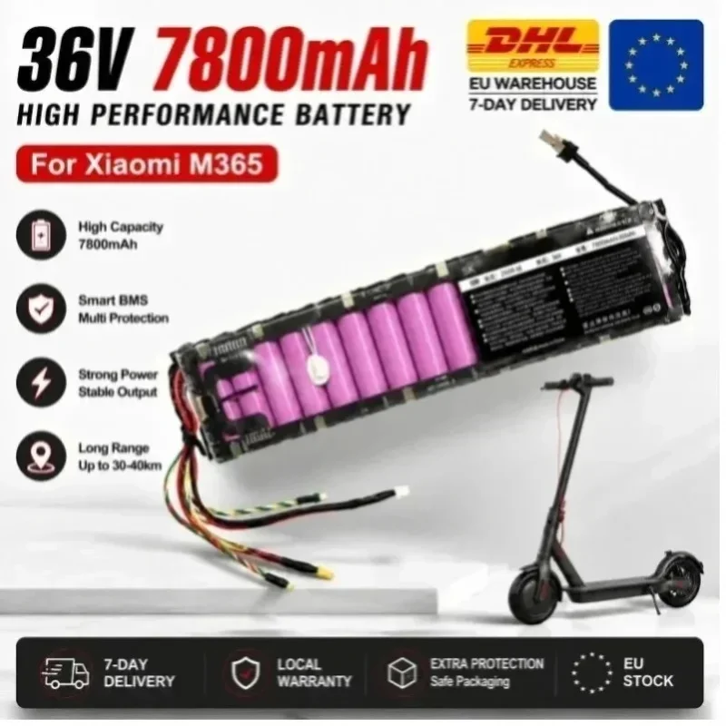 36V 7800mAh Akku für Xiaomi M365 M365 Pro Elektroroller Li-Ionen Ersatzakku mit Smart BMS EU Schnellversand