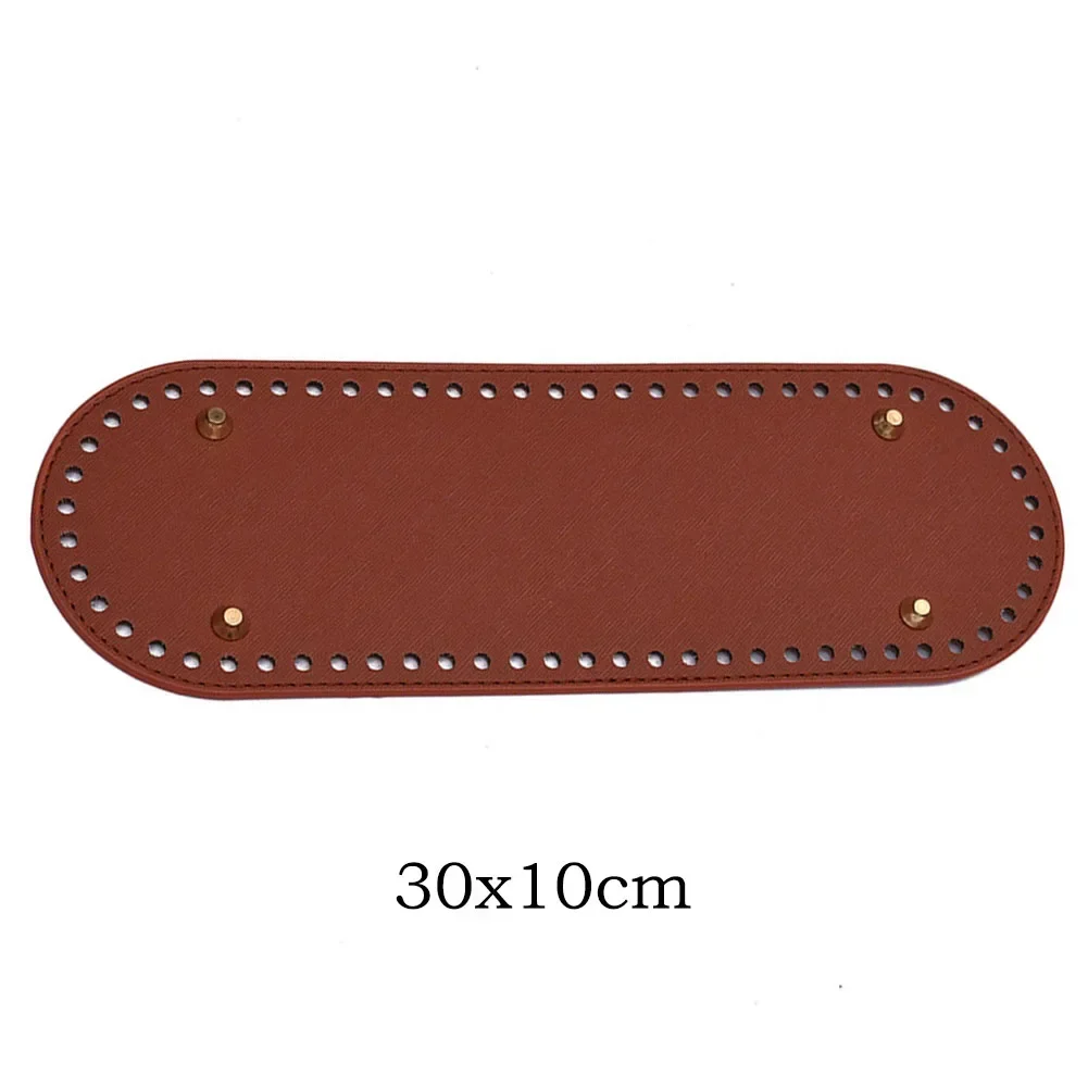 30*10cm Oval Long Leather Bottom For DIY Weaving Knitted Handbag Shoulder Handmade Bag Bottom PU leather Bag Accessories