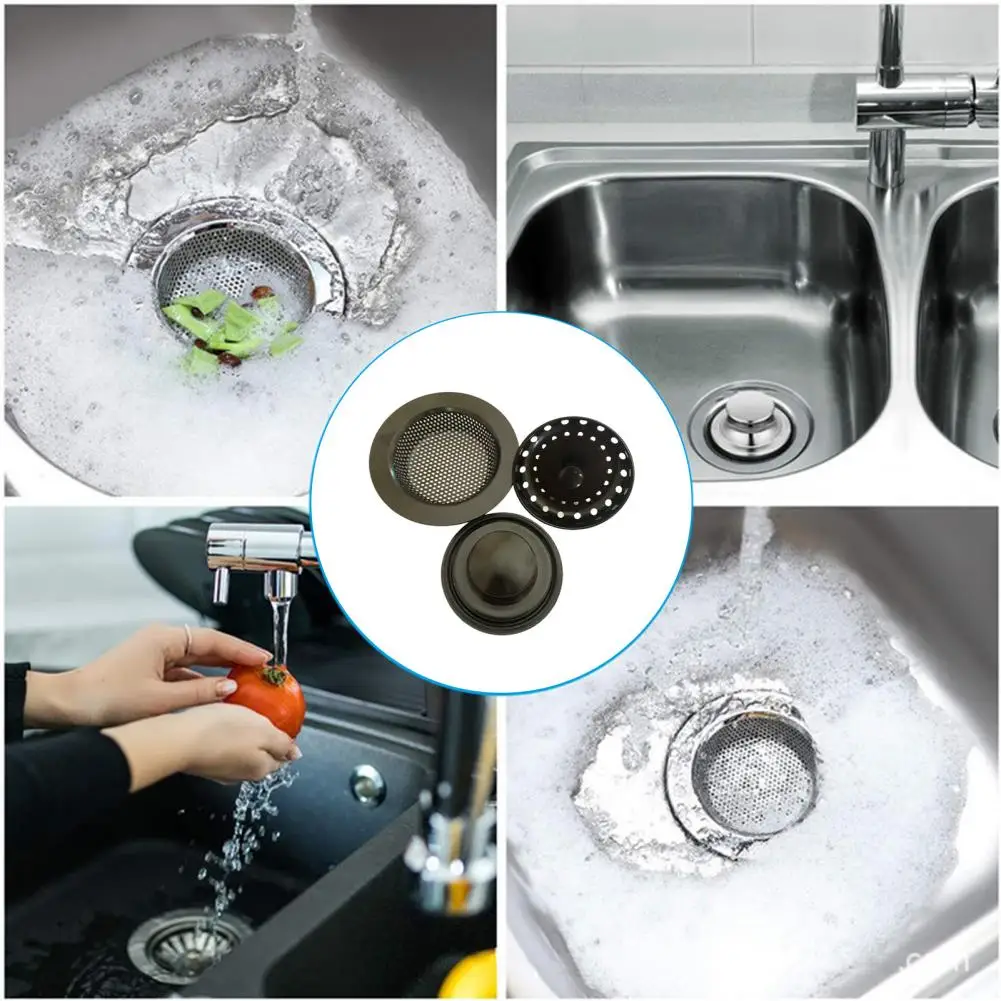 

Kitchen Basket Strainer Stopper Sink Mesh Drain Cover Stainless Steel Sink Filter Set with Drain for Kitchen for Efficient