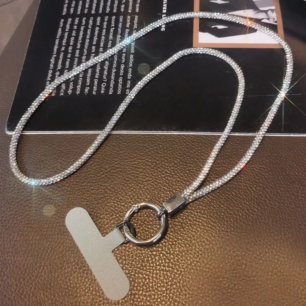 1PC Fashion Mobile phone lanyard Diamond Crystal Wrist Straps Keychain Glitter Rhinestone Neck Hanging Anti-lost Rope