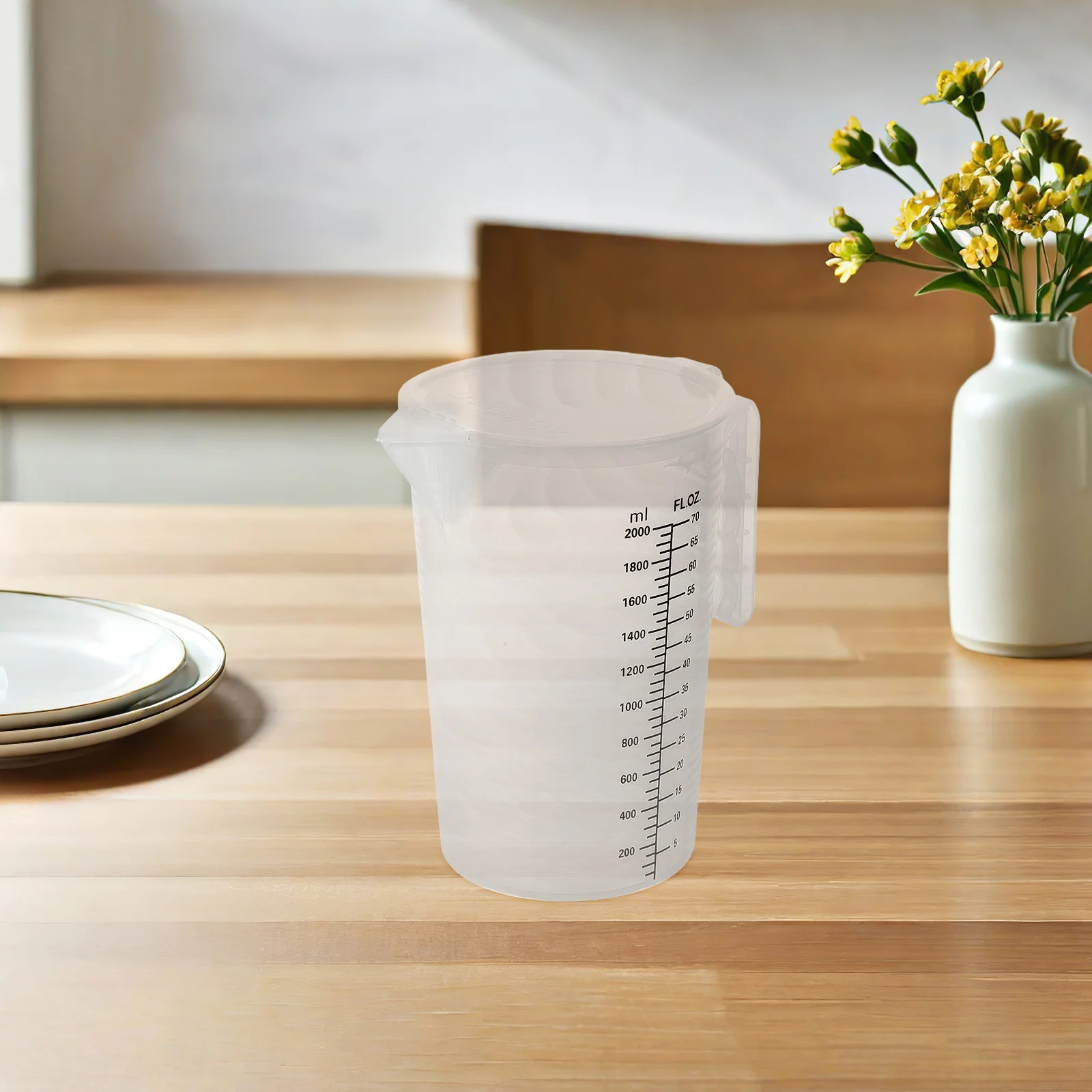 

Measuring Jug Large Capacity Transparent Plastic Graduated Liquid Measuring Cup With Lid Spout For Beverage Cooking Bubble Tea