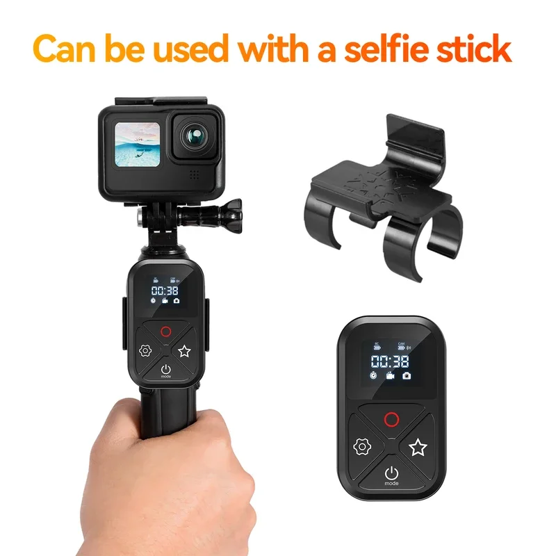 TELESIN LongRange Pro+ Commander Sem Fio para GoPro Hero 8-13/Max e Câmeras de Ação - Controle Remoto Bluetooth IP67 80m com Dispositivo Duplo