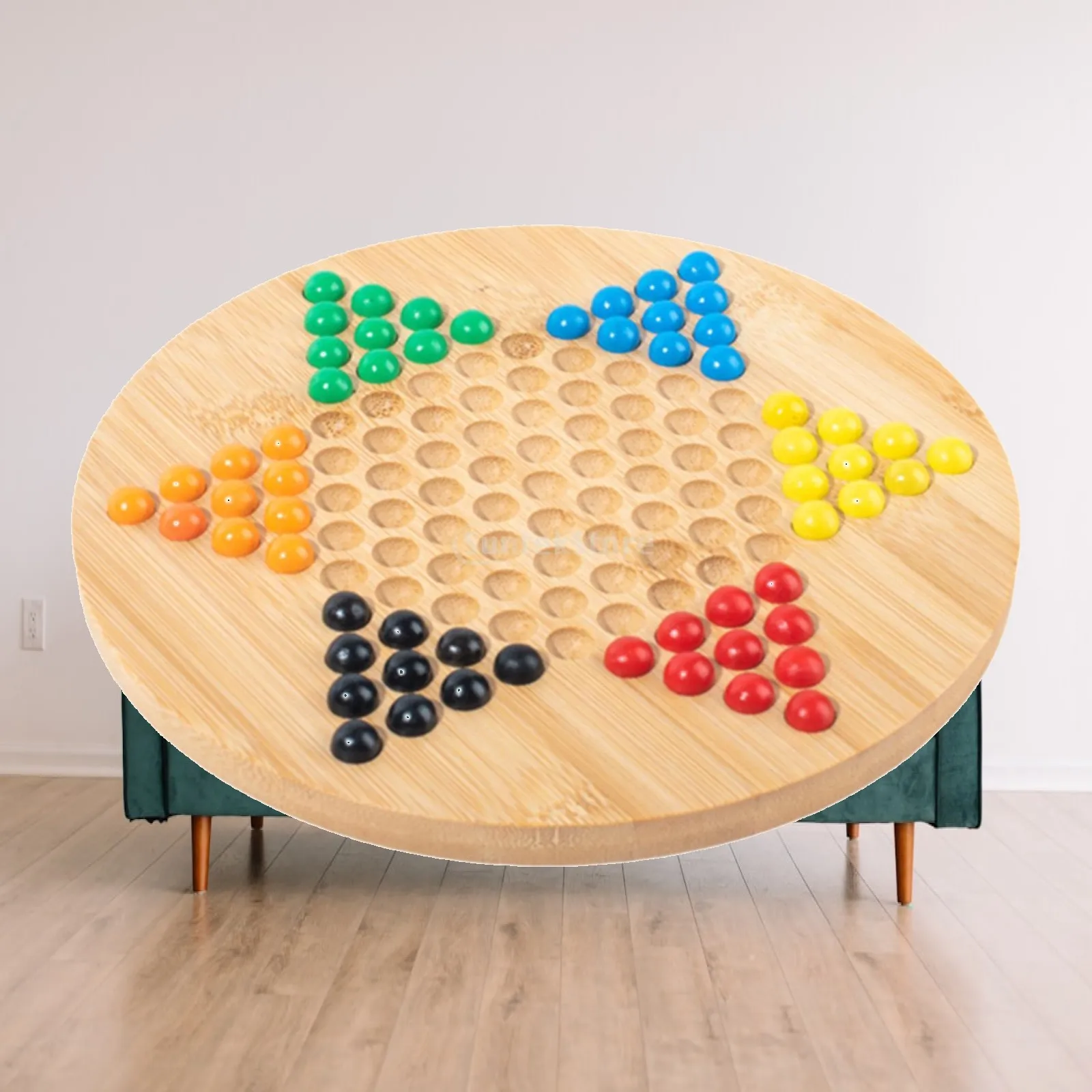 Jeu de société familial, dames chinoises, échiquier en bois, 60 pièces, ensemble de jeu interactif pour enfants et voyages
