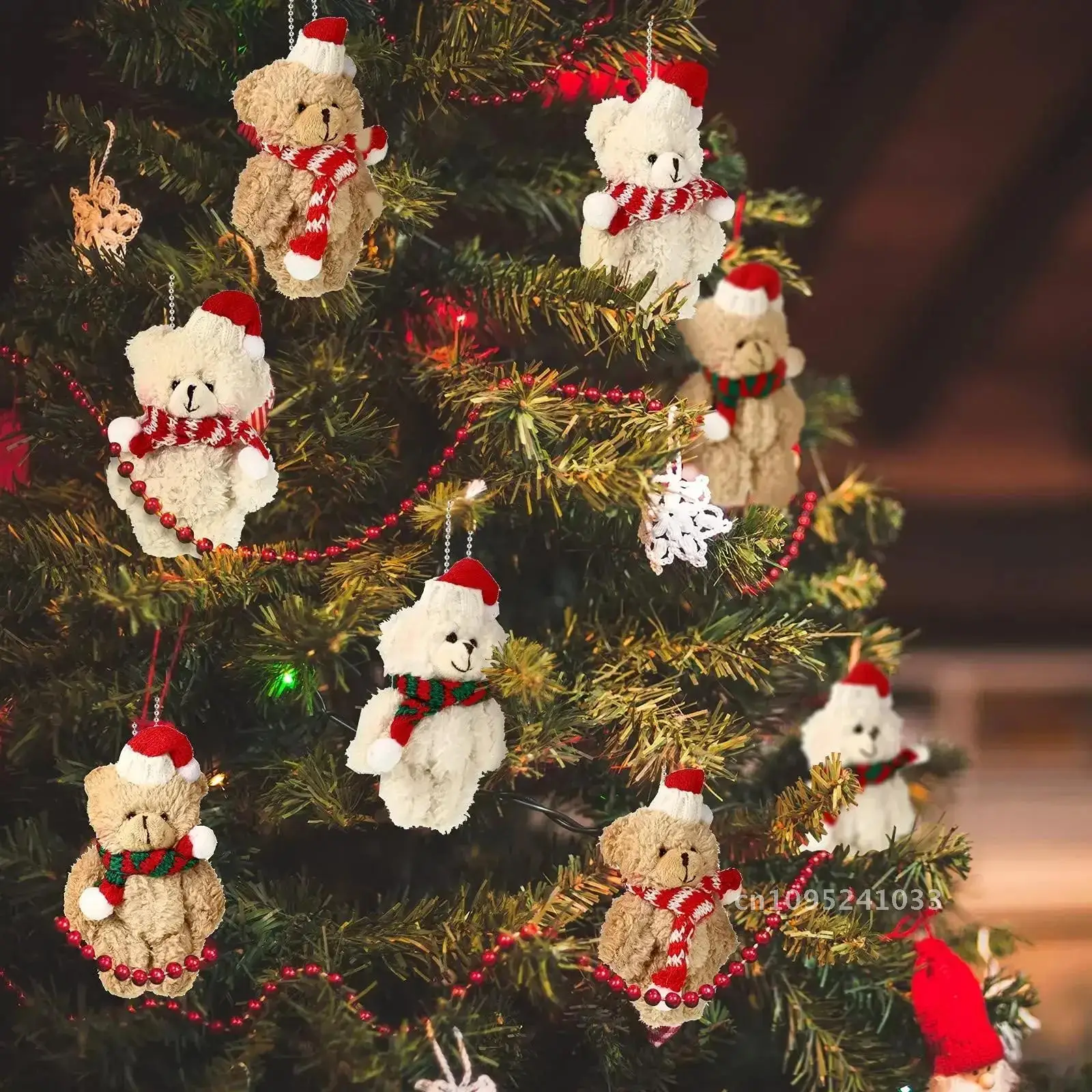 

20-100Pcs Mini Teddy Bears Christmas Stuffed Animals Mini Bears Tiny Xmas Plush for Teddy Tree Christmas Party Bear Decor Favors