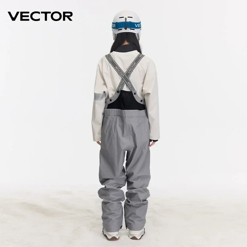 VECTOR Pantaloni da sci spessi da donna per uomo Tuta dritta Tuta con bavaglino da sci Impermeabile invernale caldo antivento Sport all'aria aperta Snowboard