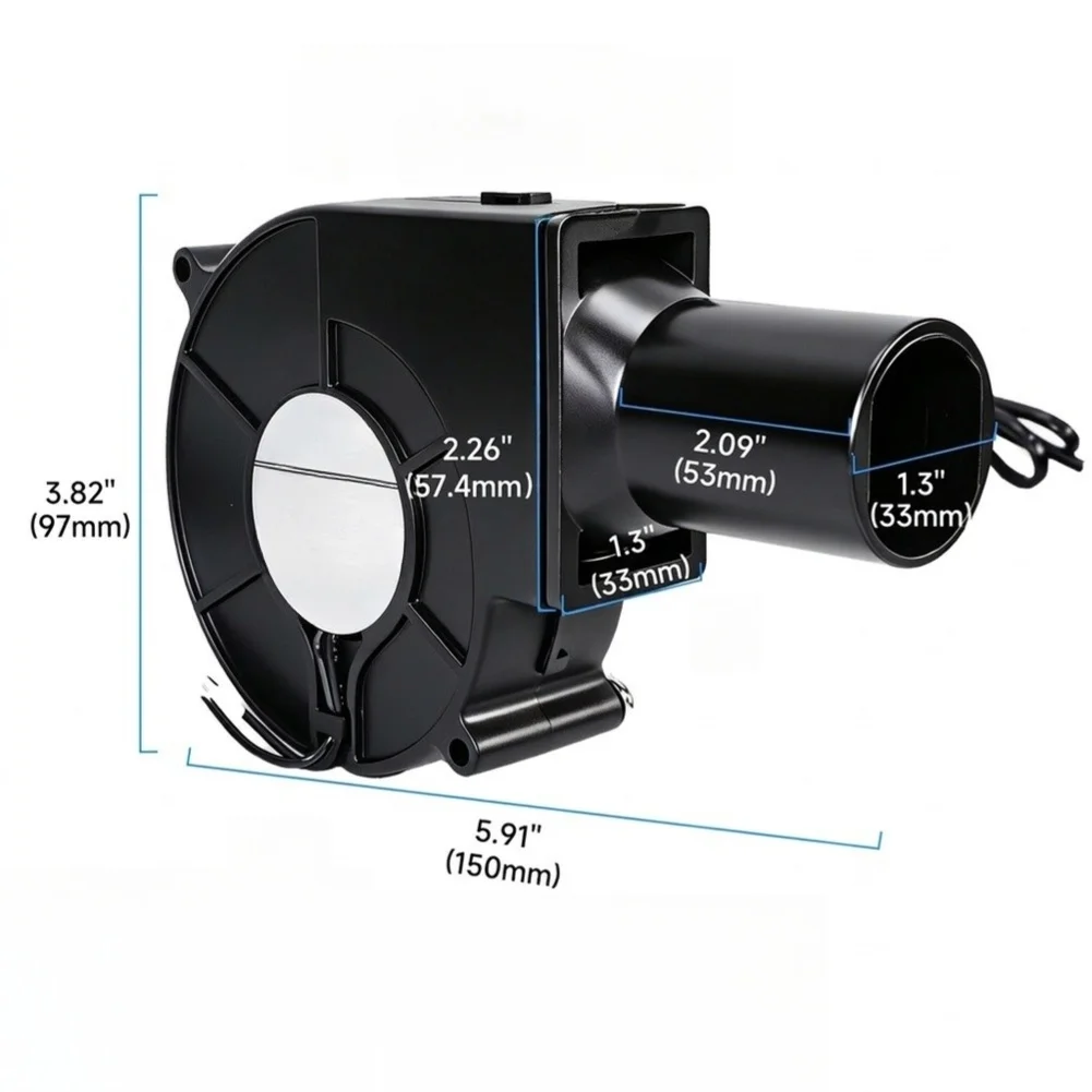1pc High Rate Bbq Grill Fan Blower Fan 12V With Ac Variable Rate Controller 150mm Blower Fan Fireplace Blower Fan BlowerFan
