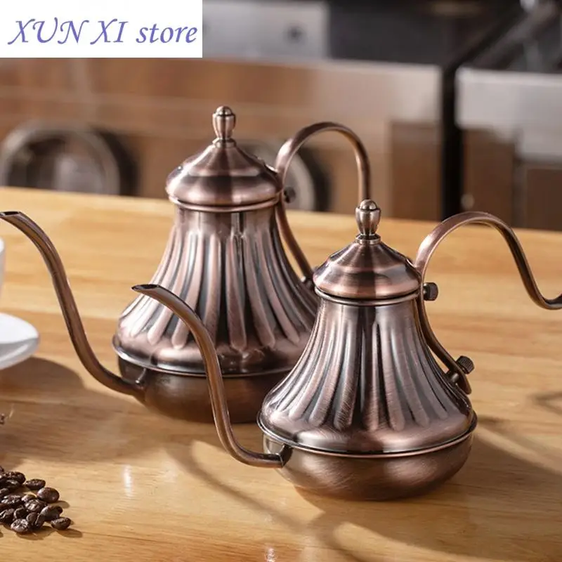 

New Royal Fine Mouth Gooseneck Coffee Pot Long Spout Pour Over Drip Coffee Kettle Bronze 304 Stainless Steel Coffe Maker Teapot