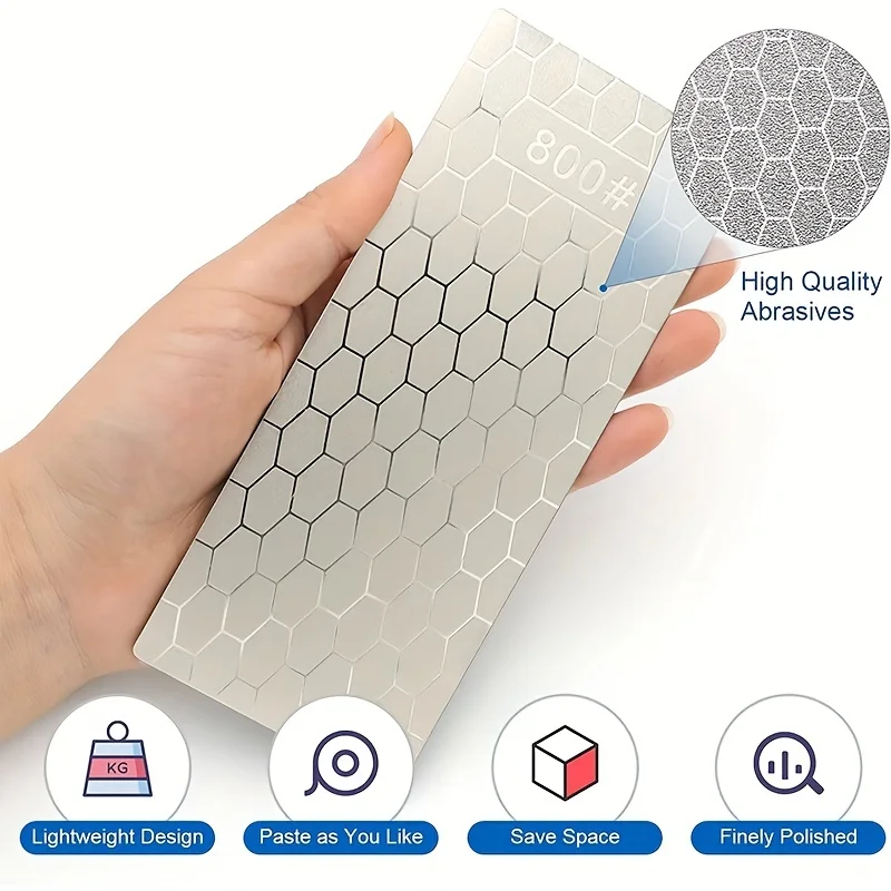 Diamond Sharpening Stone, Knife Sharpening Stone with Extra Fine/Coarse Plate and Non-slip Base