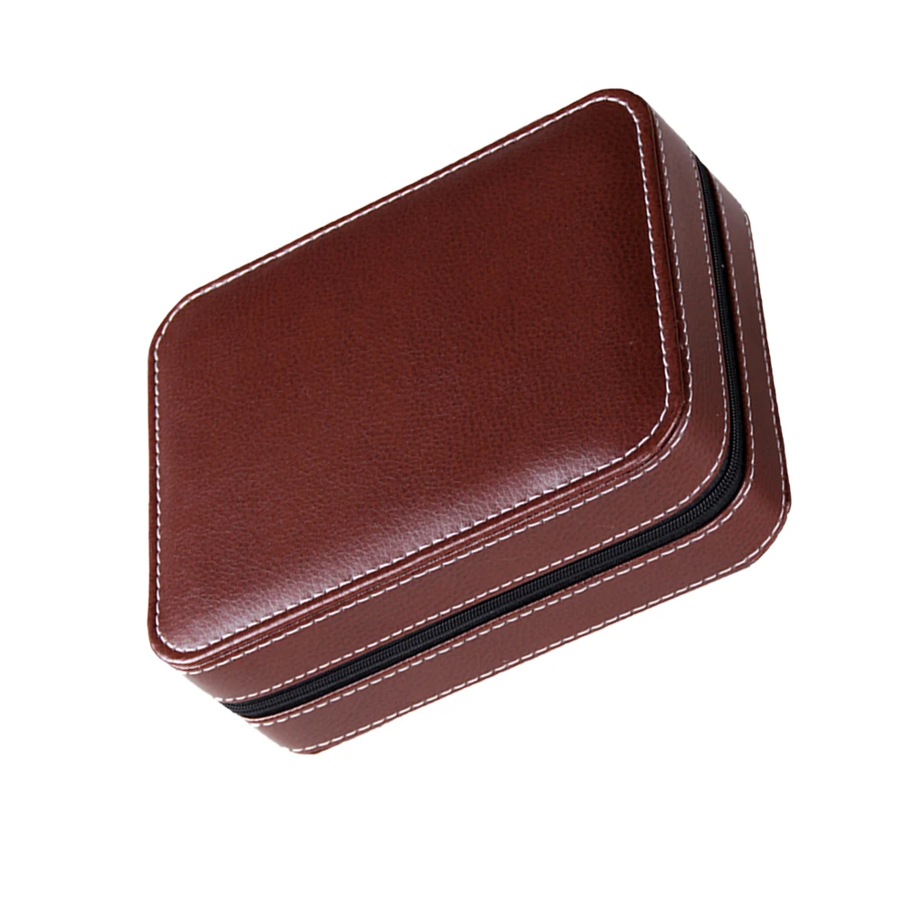 

Storage Box 4 Slots Portable Organizer Travel Holder Watch Case Container Dustproof Scratch Resistant Fashionable Color Match