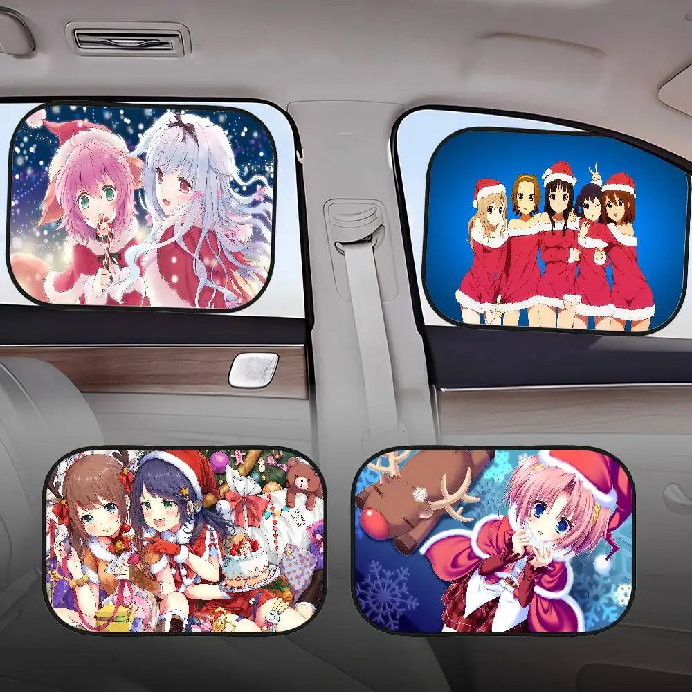 

Christmas Anime Girls Side Window Sunshades Car Side Window Saunshades Windshield Auto Window Sunshade Cover For Children Baby
