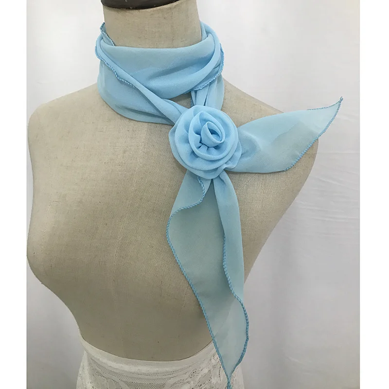 26Colors Decorative Headscarf Solid Rose Knotted Scarf Shawl Shawl Flower Sunscreen Headscarf Ladies Office Scarf