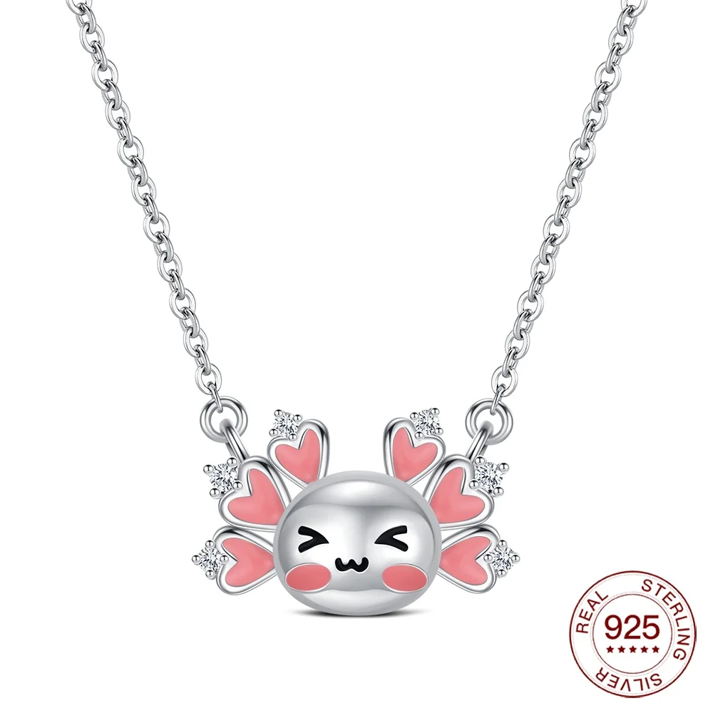 Women's 925 Sterling Silver Heart & Moon Necklace