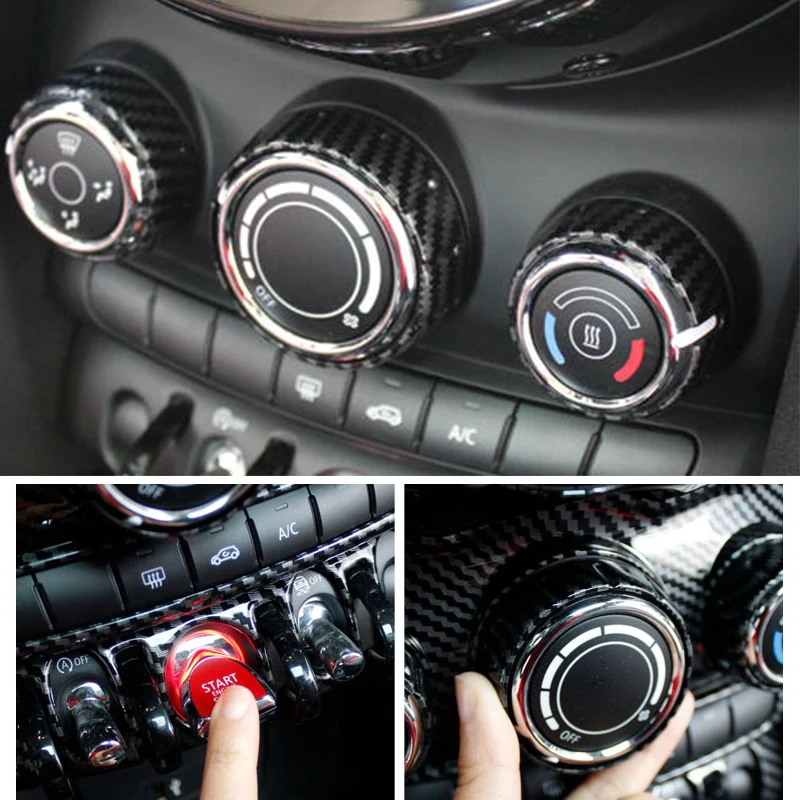 Car Air Conditioning Panel Cover Control Knob Ring Decorative Sticker For BMW MINI Cooper S F55 F56 F57 Interior Car Accessories view 4